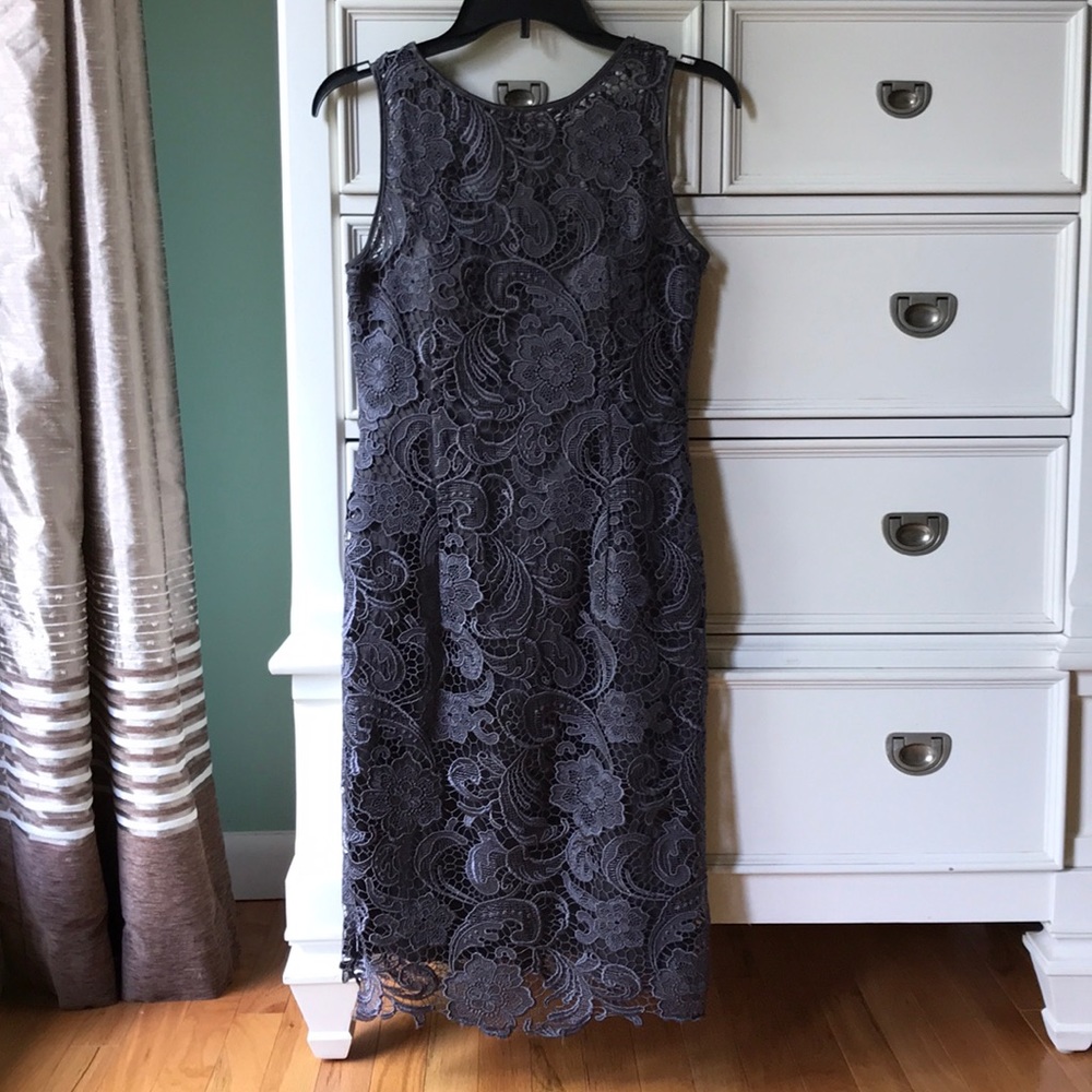 Adrianna Papell dressing in charcoal grey, size 2